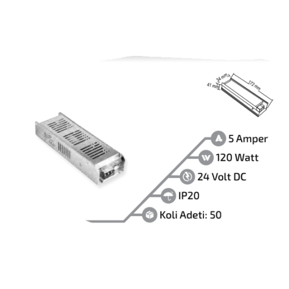 24V SLİM TRAFO 5A