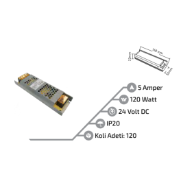 24V ULTRA SLİM TRAFO 5A