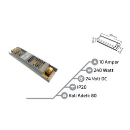 24V ULTRA SLİM TRAFO 10A