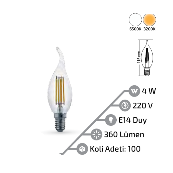 4W E14  KIVRIK RUSTİK