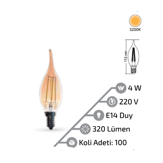 4W E14  KIVRIK RUSTİK